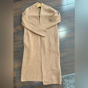 Banana Republic Long Open Front Knit Cardigan - Camel/Tan